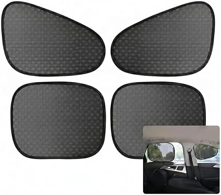 4 PCS Car Window Sun Shades, Static Suction Car Side Windows Sunshade, Front by Unknown