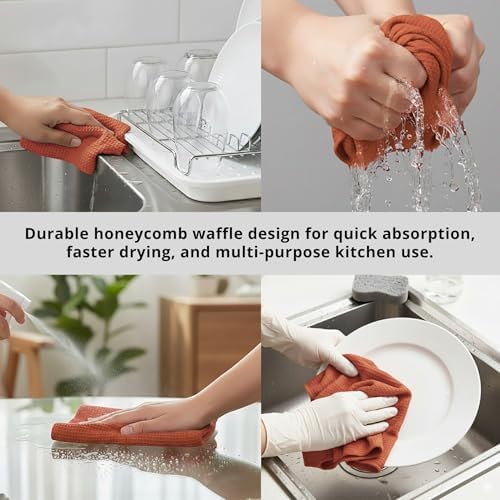 PurpleEssences Solid Kitchen Cloths, Dish Cloth 12x12 Set of 8 - Image 6