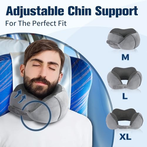 Cirorld Neck Pillow for Traveling, Travel Pillows for Airplanes Grey - Image 2