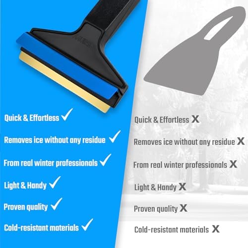 Car Ice Scraper Brass Blade 14, 5 inch 2 Pack Ice Scraper Long Handle Ice - Image 7
