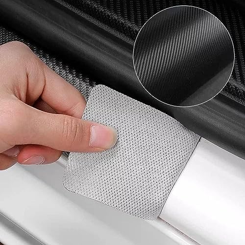 4Pcs Front/Rear Carbon Fiber Car Door Sill Protector Door Entry Guard Door Sill - Image 4