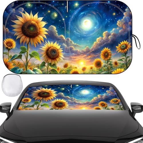 Windshield Sun Shade, Reflective Car Sunshade Blocks Heat, 57 x 31.5 in by Clothclose