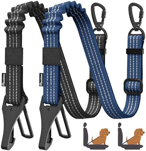 Pawaboo 2Pack Dog Car Seatbelt, 3-in-1 Dog Tether by Pawaboo