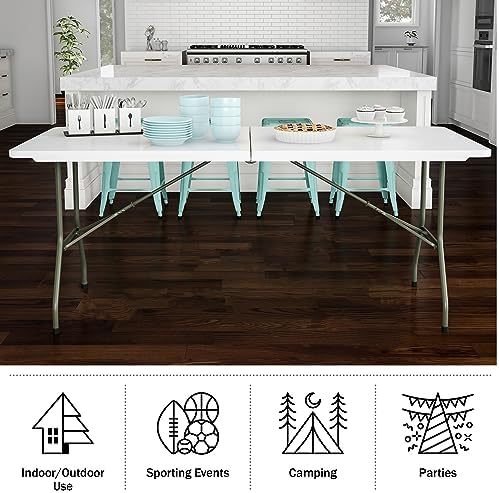 Lavish Home Indoor & Outdoor Portable Folding Table Set of 2 - Image 4