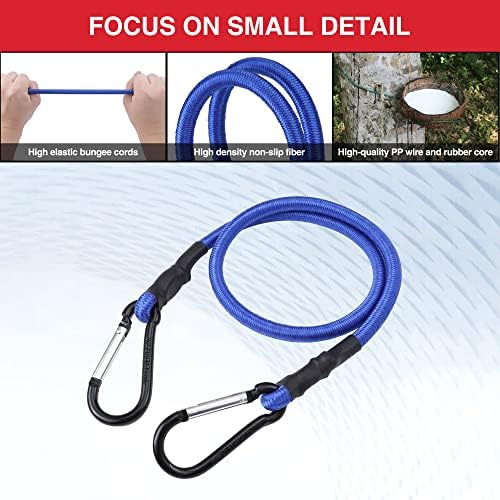 WORKPRO 24" Bungee Cords with Hooks, 4 Pack Heavy Duty Outdoor Bungee Strap - Image 4