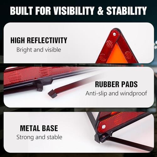 XOOL Emergency Warning Triangle Kit – Roadside Safety Kit - Image 6