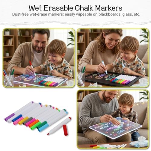 12 PCS Dark Blue Liquid Chalk Markers, Fine Tip Neon Erasable Pens - Image 5