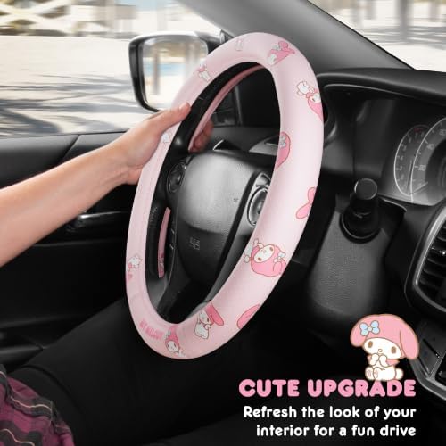 Sanrio My Melody Pastel Pink Steering Wheel Cover - Image 6
