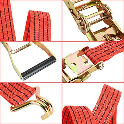 4Pk 2" x20ft Ratchet Tie Down Straps - Image 7