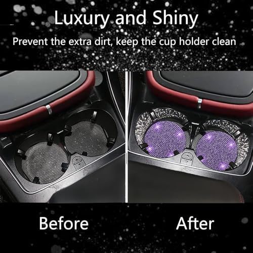 NBTEPEM 4pcs Bling Car Cup Holder Coaster, 2.75 inch Anti-Slip Shockproof - Image 6