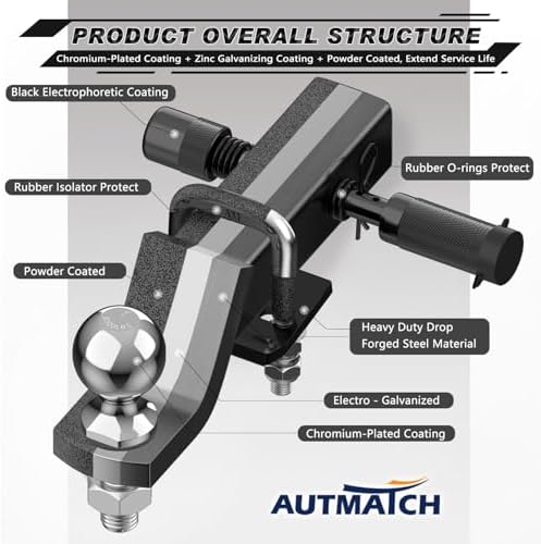 AUTMATCH Trailer Hitch Ball Mount - Image 5