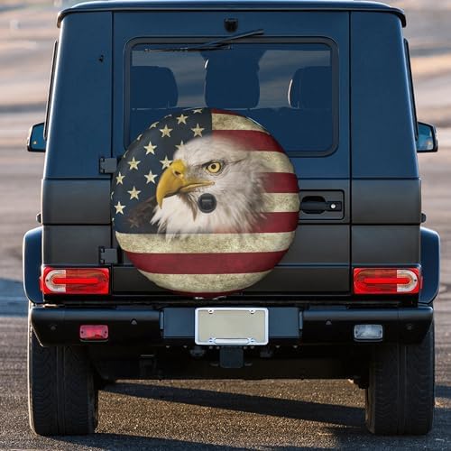Retro American Flag Eagle Spare Tire Cover - Image 5