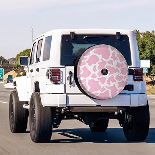 Pink Cow Print Spare Tire Cover - Image 2