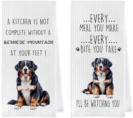 Gqtt Bernese Mountain Dog Dish Towels Set by Geqtt