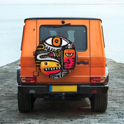 Graffiti Spare Tire Cover Waterproof Wheel Cover 14 Inch Universal Fit - Image 2