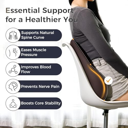 Coverado Lumbar Support Pillow for Car, Ergonomic Memory Foam Back Pillow for - Image 3