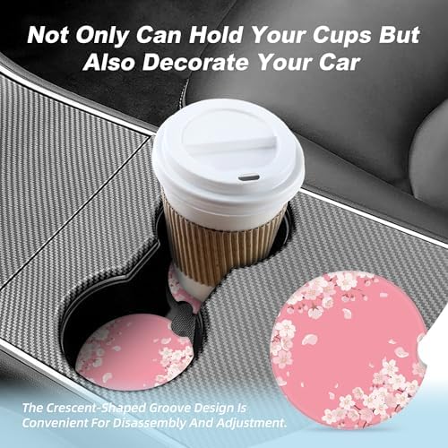 Pink Cherry Blossom Car Coasters - Image 7