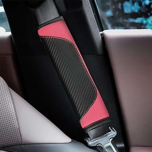 AUCELI 2PCS Carbon Fiber Car Seat Belt Cover, Breathable Leather - Image 5
