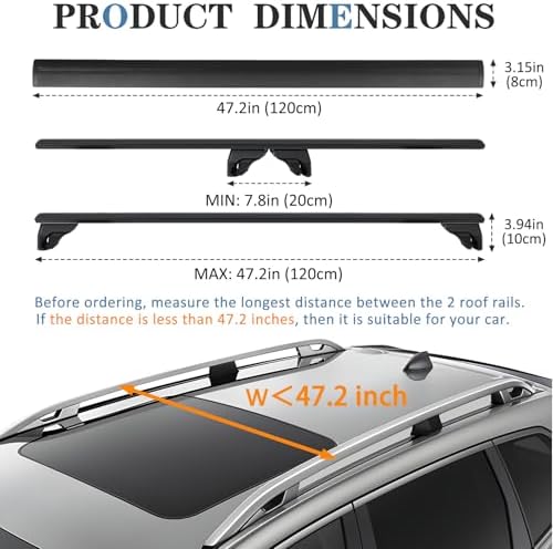 47.2” All-Metal 330 lbs Roof Rack Cross Bars - Image 3