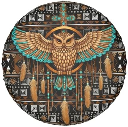Native American Owl Spare Tire Cover Wheel Protector Universal Fit - Image 7