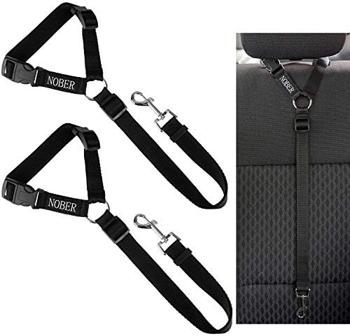 2 Packs Dog Cat Safety Seat Belt Strap Car Headrest Restraint Adjustable Nylon by NOBER