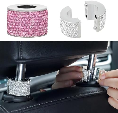 4PCS Bling Car Headrest Collars, Crystal Rhinestone Automotive Head Rest Collars - Image 4