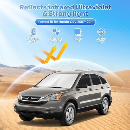 Canvcle Window Shades for Honda CRV 2007-2011 CR-V Accessories Windshield Sun - Image 2