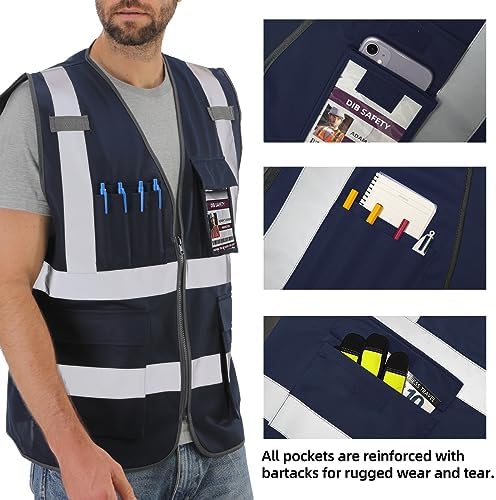 Dib Safety Hi Vis Reflective Safety Vest - Image 3