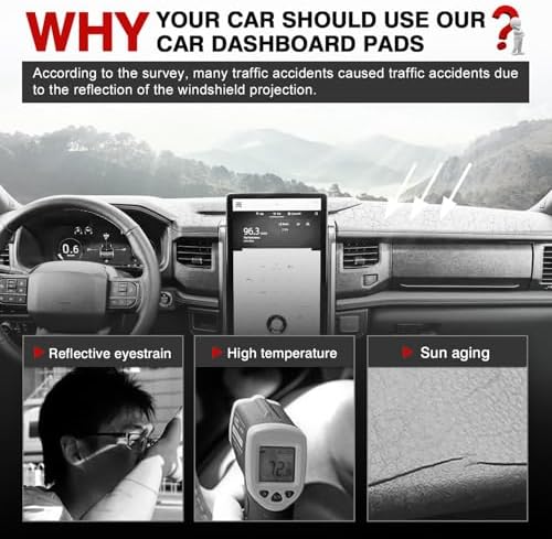 Autorder Dashboard Cover Mat for 2022-2025 2026 Ford F-150 Lightning F150 - Image 2