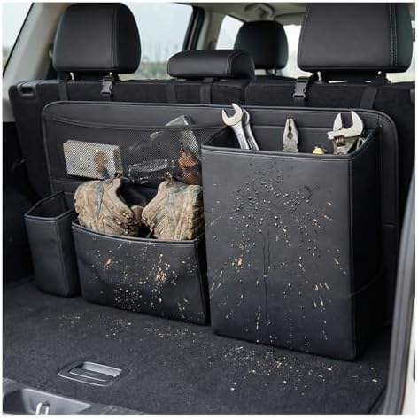Leather Car Trunk Organizer, Foldable Vehicle Travel Organizer Accessories by Unknown