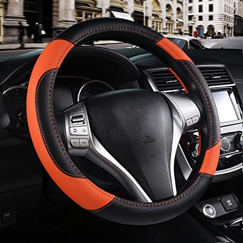 Leather Car Steering Wheel Cover, Universal Fit by Szttswamp