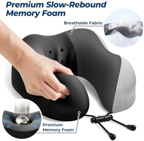 ExploreBliss Travel Pillow, Neck Pillow Airplane, Light Grey - Image 3
