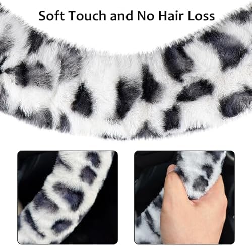 Accmor Fuzzy Car Steering Wheel Cover, Universal Fit Fur Auto Wheel Cover & - Image 6