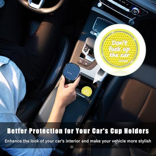 Ziciner 2 Pack Bling Car Cup Holder Coaster, 2.75 Inch Anti-Slip Auto Insert - Image 4