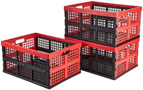 Aebeky 3-Pack Plastic Collapsible Storage Crates-30L, Foldable Plastic Crates by Aebeky