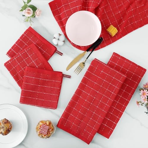 Homaxy Microfiber Waffle Weave Kitchen Towels, 4 Pack - Image 2