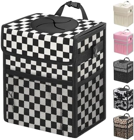 Capolo Car Trash Can with Lid, Leakproof Car Garbage Can Car Trash Bag by Capolo