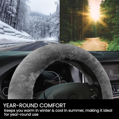 Andalus Brands Luxury Fluffy Car Steering Wheel Covers – Genuine Merino - Image 6