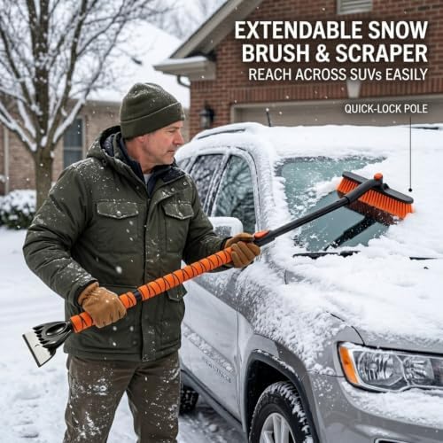 41" Snow Brush 2-in-1 Ice Scrapers - Image 2