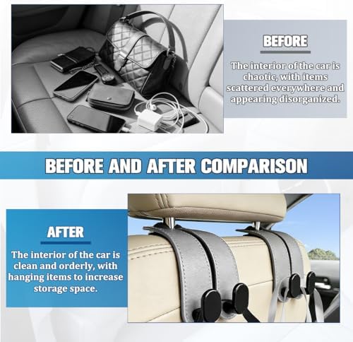 2PCS Car Seat Headrest Hook, Auto Backseat Hanger Holder - Image 3