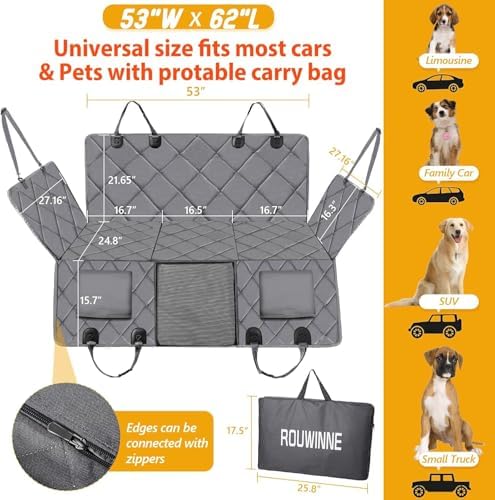 Hard Bottom Dog Car Seat Cover for Back Seat, Backseat Extender - Image 5