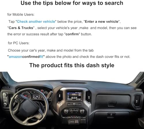 Dash Cover Mat for 2019-2023 GMC Sierra 1500 2500HD 3500HD J130 - Image 3