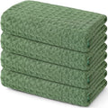 Homaxy Microfiber Waffle Weave Kitchen Towels, 4 Pack, Grass Green by Homaxy