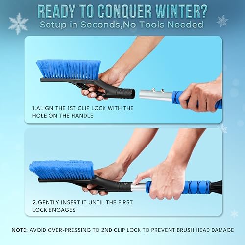 EcoNour 27" Aluminum Car Snow Scraper and Brush Ice Scraper - Image 6