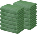 Kitinjoy 100% Cotton Waffle 12-Pack Kitchen Towels, Grass Green by Kitinjoy