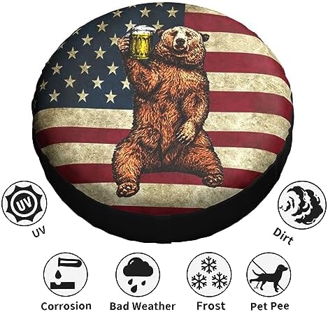 Happy Camper Bear Rv Spare Tire Cover - Image 5