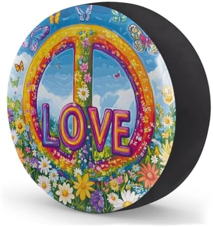 Peace Flowers Spare Tire Cover Dust-Proof Wheel Protector - Image 2