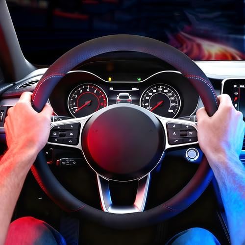 Leather Car Steering Wheel Cover, Breathable Laser-Perforated, Premium Texture - Image 6