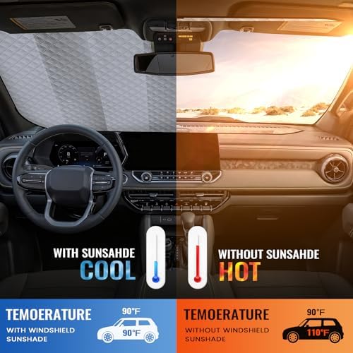 Windshield Sun Shade, Reflective Car Sunshade Blocks Heat, 55 x 29.5 in - Image 4