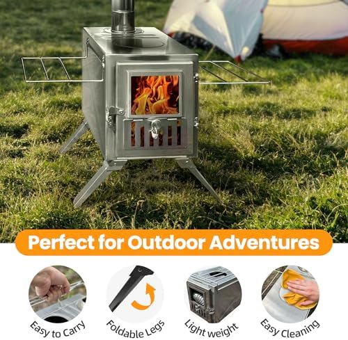 Hot Tent Wood Stove, Stainless Steel Tent Heater - Image 3